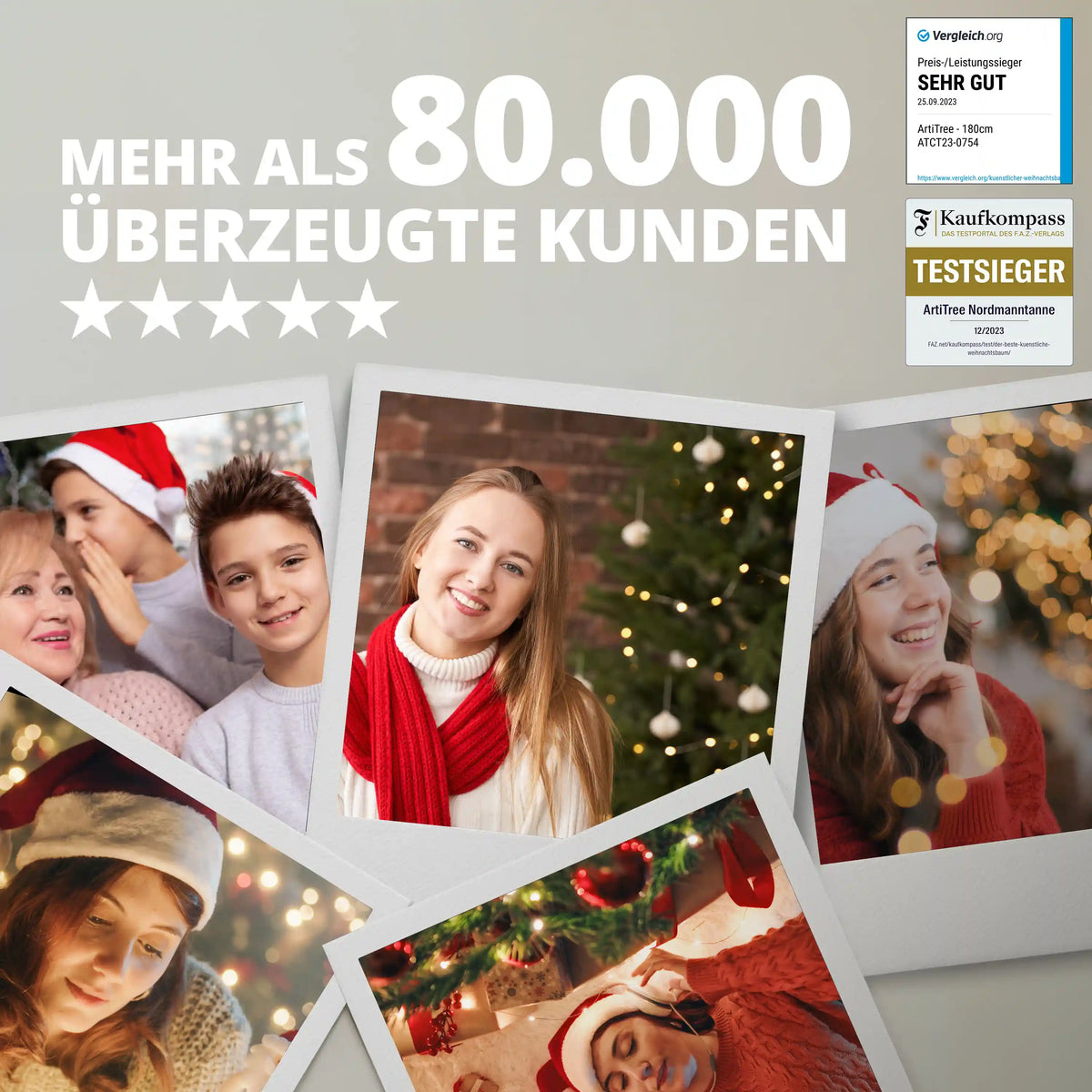 Artificial Christmas tree by ArtiTree with many positive customer reviews and award-winning test results