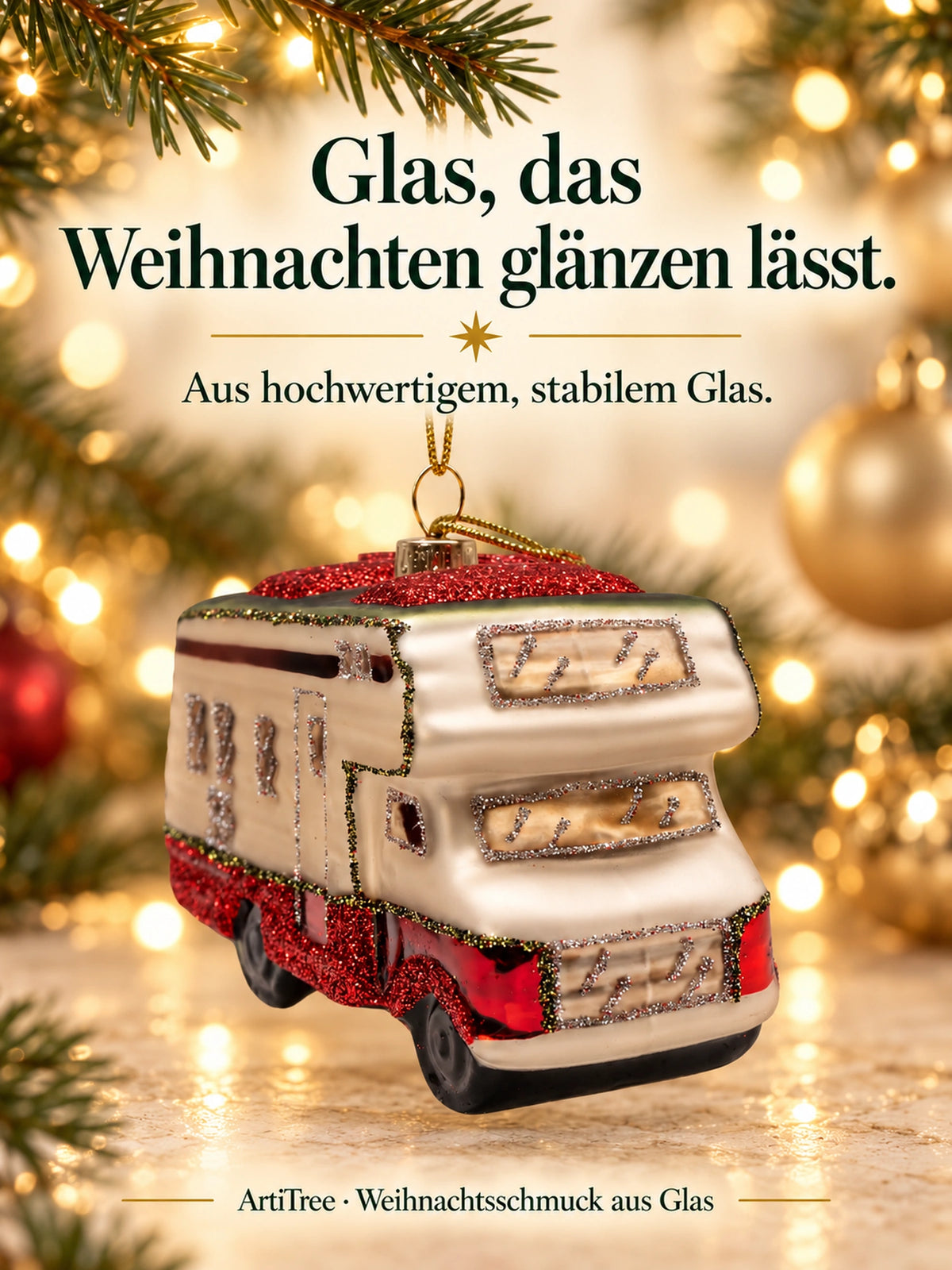Glazen caravanfiguur