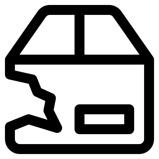 Icon von einem beschädigten Paket