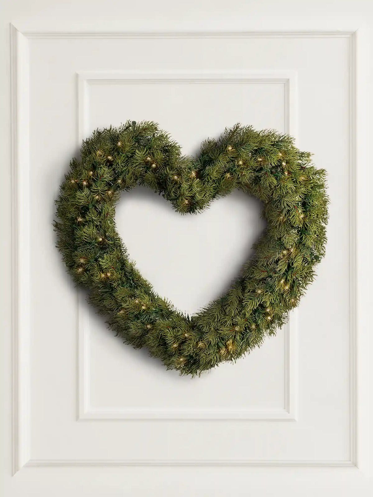 Artificial heart-shaped Christmas wreath 40cm with LED lights by ArtiTree