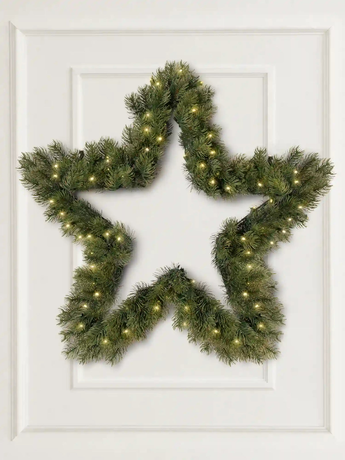 Artificial star-shaped Christmas wreath, 60cm, with LED lights by ArtiTree