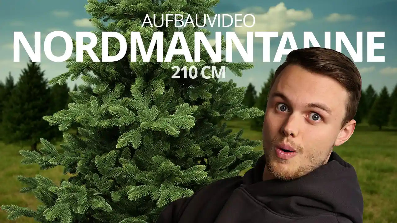 Load video: Aufbauvideo Künstlicher Weihnachtsbaum Nordmanntanne 210 cm – ArtiTree