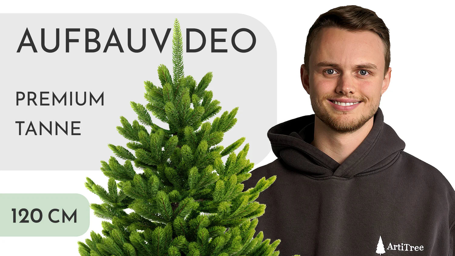 Load video: Aufbauvideo Künstlicher Weihnachtsbaum Nordfichte 120 cm – ArtiTree