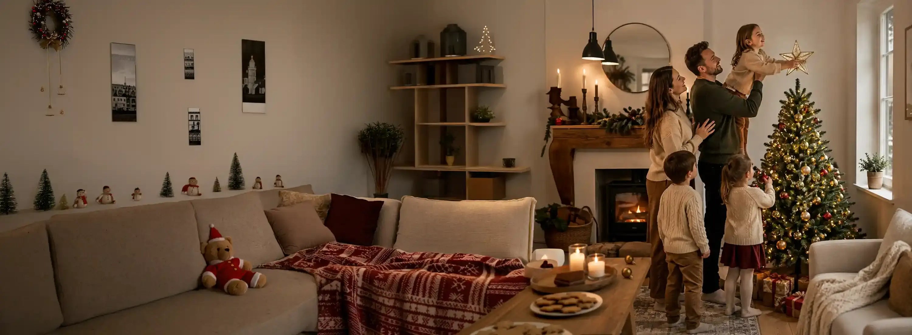 Familie schmückt einen künstlichen Weihnachtsbaum in 150cm von ArtiTree