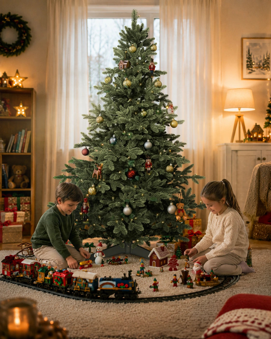 Künstlicher Christmas tree Nordman fir with integrated lighting