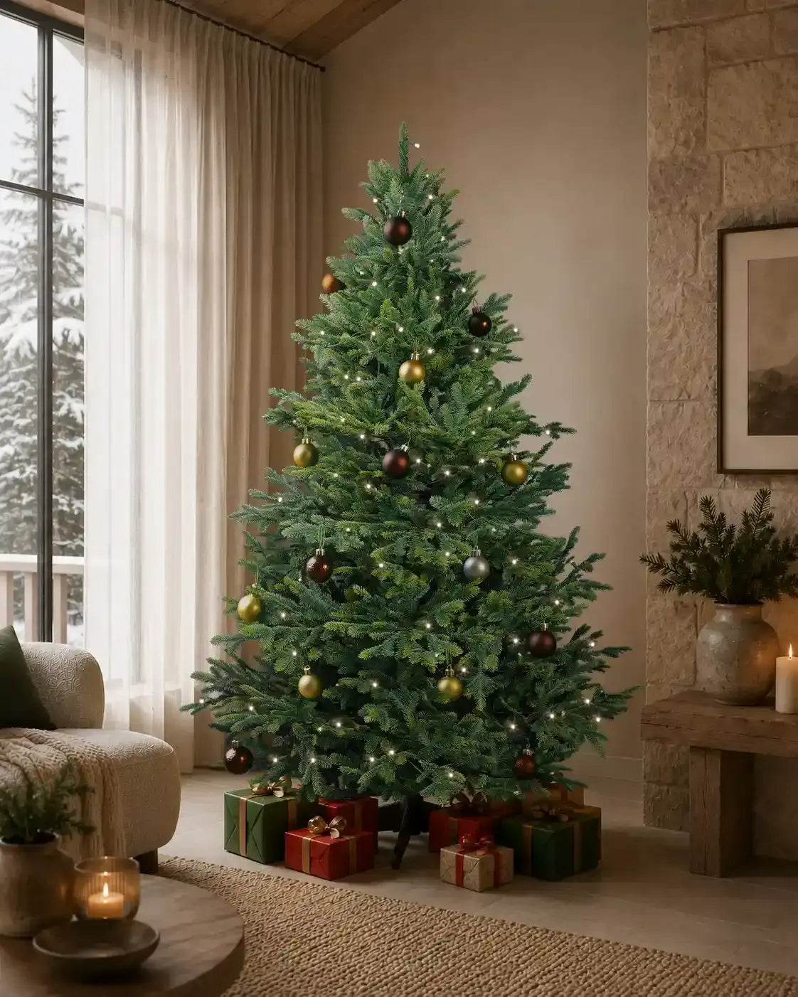 Künstlicher Weihnachtsbaum von Artitree Nordfichte im Vergleich zur Nordmanntanne